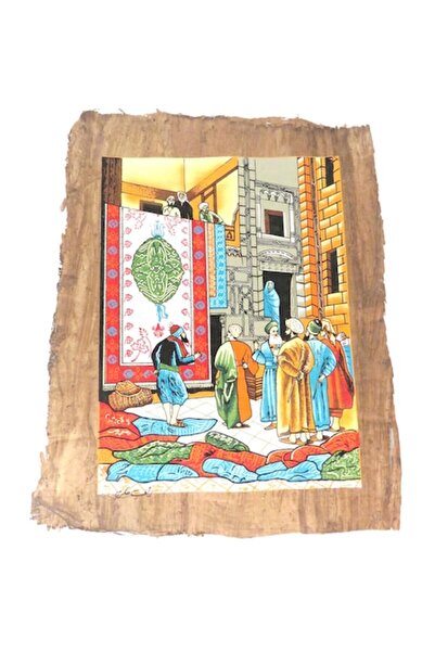 ABS Tablou de perete 43/33cm, pictură în stil egiptean, pictată manual, hârti...