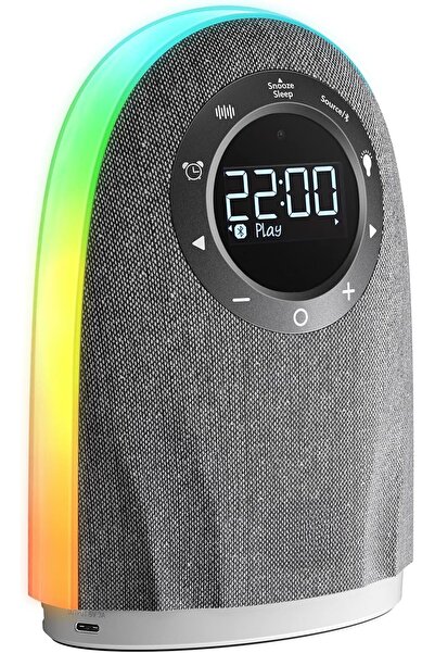 Generic جهاز صوت النوم المنزلي | ضوضاء بيضاء، إضاءة RGB، مكبر صوت بلوتوث ٢٥ واط، منبه