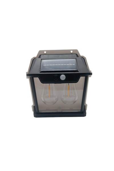 ABS Lampă LED cu încărcare solară și senzor de mișcare, neagră, 2 surse de lu...