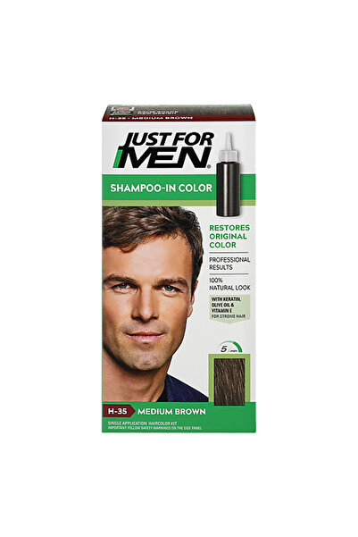 Just For Men صبغة شعر بالشامبو، بني متوسط، 27.5 مل