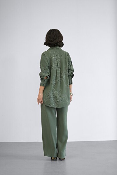 studio fashion 1988 Kadın Premium Modal Salaş Gömlek Pantolon Takım