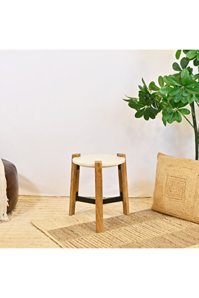 Crafted by Lifestyle Marble Top Side Table - 40x50 cms