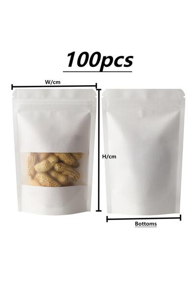 Choice16 100pcs 10x15cm(3.9x5.9in) White 100 Pcs Kraft Matte Visible Window S...