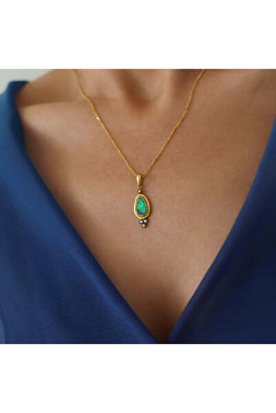 Altıntaş Damla Avustralya Opali Otantik Altın Kolye