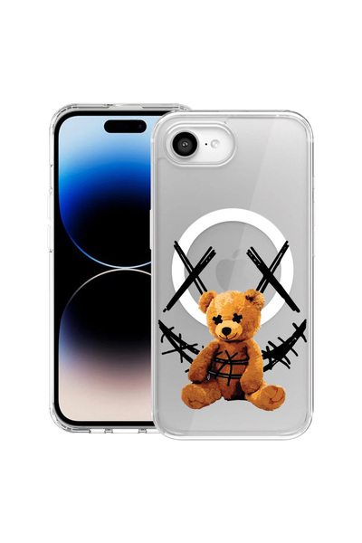 bestcase Carcasă antișoc MagSafe TPU pentru Apple iPhone 16e, zâmbet de ursul...