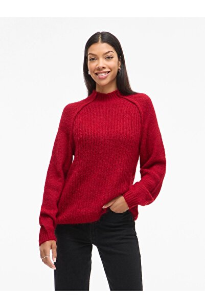 VILA Strickpullover VIBOWS Stehkragen