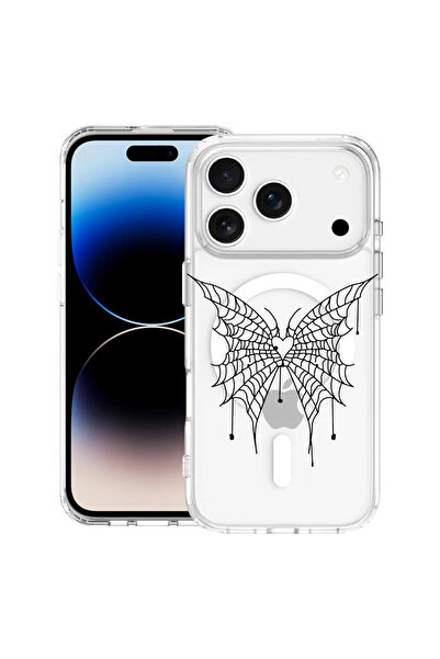 bestcase Carcasă antișoc MagSafe TPU pentru Apple iPhone 17 Pro, fluture, 208...