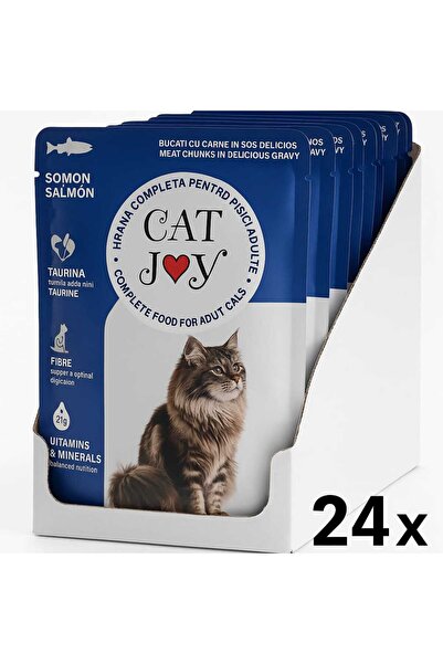 CATJOY Hrana umeda pentru pisici adulte cu somon CAT JOY 85 grame