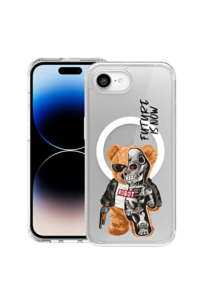 bestcase Carcasă antișoc MagSafe TPU pentru Apple iPhone 16e, jumătate robot,...