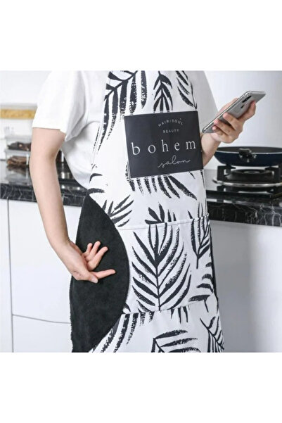 OEM Șorț de bucătărie impermeabil, șorț reglabil cu bavete cu 2 șervețele laterale pentru mâini