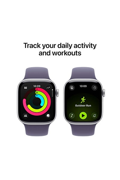 Apple Watch Series 11 GPS 42mm Silver Aluminium Case with Purple Fog Sport Band - S/M