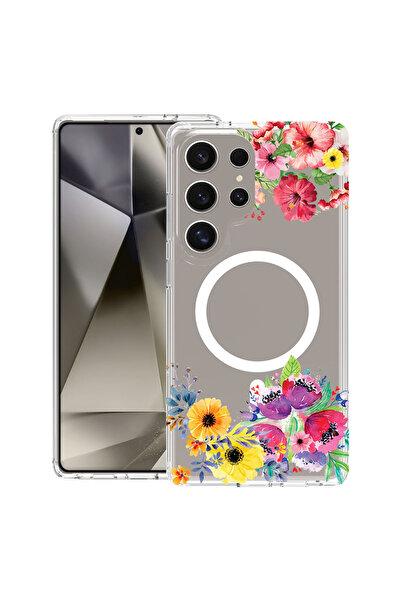 bestcase MagSafe Anti Shock TPU калъф за Samsung Galaxy S25 Ultra, цвят цветя...