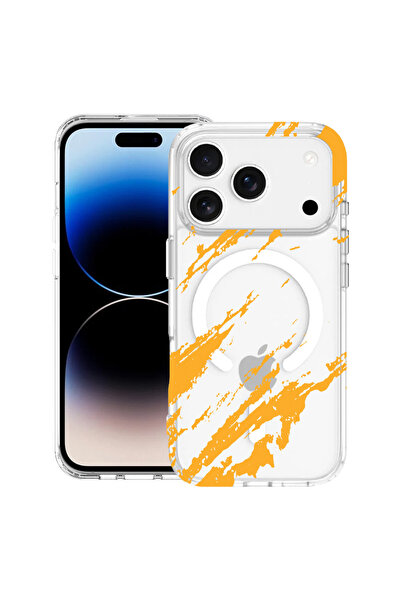 bestcase Carcasă antișoc MagSafe TPU pentru Apple iPhone 17 Pro, dungi aurii,...