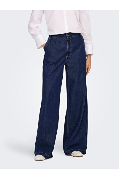 ONLY Jeans mit weitem Bein ONLINGRID Mittlere Taille Weiter Beinschnitt Jeans