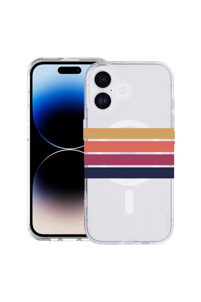 bestcase Carcasă antișoc MagSafe TPU pentru Apple iPhone 17, linii retro, 208...
