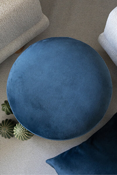 Modobi Niva Puf, Soft Nubuk Dokulu Kumaş - Petrol Mavi