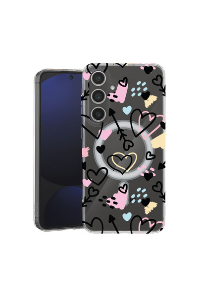 bestcase Carcasă antișoc MagSafe TPU pentru Samsung Galaxy A55, simboluri de ...