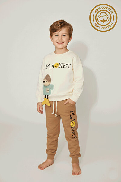 WORRN بدلة رياضية للأولاد مصنوعة من القطن بنسبة 100% مع إكسسوارات على شكل دمي...