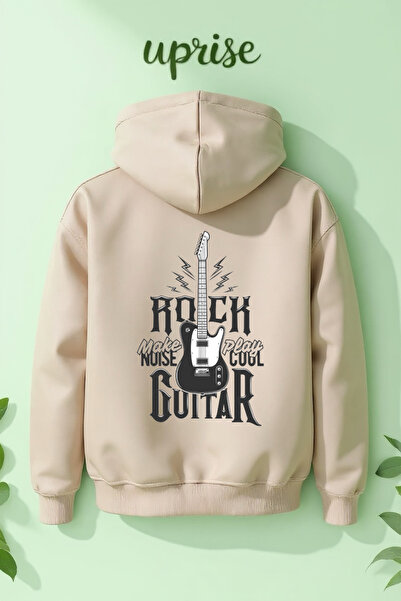 Vordevia Φούτερ Make Noise Play Guitar με τύπωμα Cotton 3 Thread O oversized