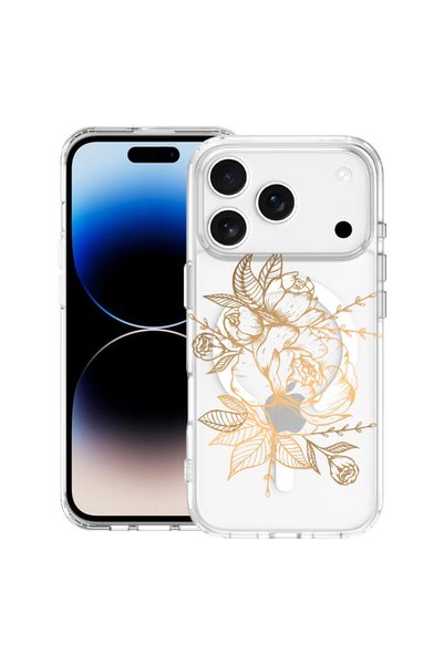 bestcase MagSafe Anti Shock TPU Case For Apple iPhone 17 Pro Max, Golden Rose...