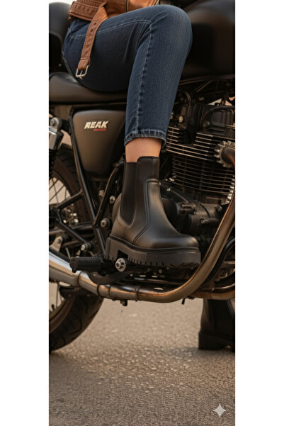 DB Cizme de damă negre cu fermoar elastic și talpă anti-alunecare