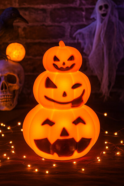 DODOMAR Hallowen cadılar Bayramı Balkabağı3 katlı ışıklı