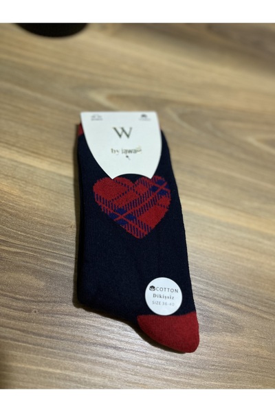 BY JAWALLİ SOCKS Дамски зимни термо чорапи с сърцевиден мотив