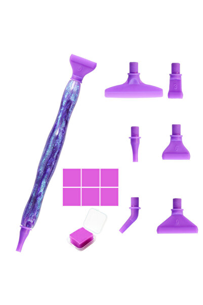 Choice9 قلم رسم ماسي خماسي الأبعاد من الراتنج البلاستيكي الأرجواني والطين، مز...