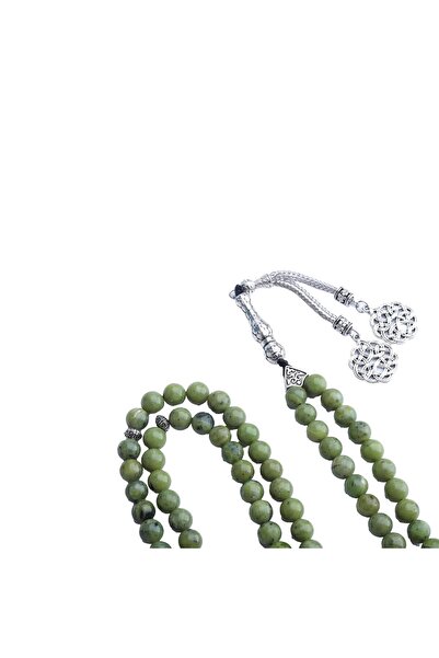 Zeynep Büyükbay سبحة من حجر اليشم الطبيعي الكندي 99 حبة