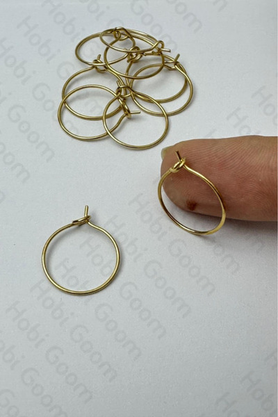 Hobi Goom حلقة أذن من الفولاذ المقاوم للصدأ بلون ذهبي لصناعة المجوهرات |   10 قطع (5 أزواج) |   حجم صغير