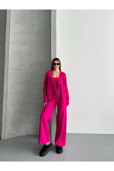 Knitoryx Women's Knitwear 3-Piece Set – Single Color Premium Fit Model |