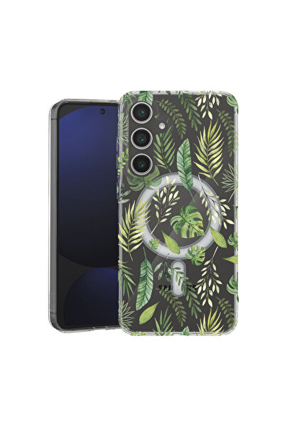 bestcase Carcasă antișoc MagSafe TPU pentru Samsung Galaxy A35, frunze verzi,...