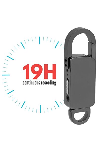 iUni Reportofon breloc BR11 Plus, 8GB, activare vocală, player MP3, negru