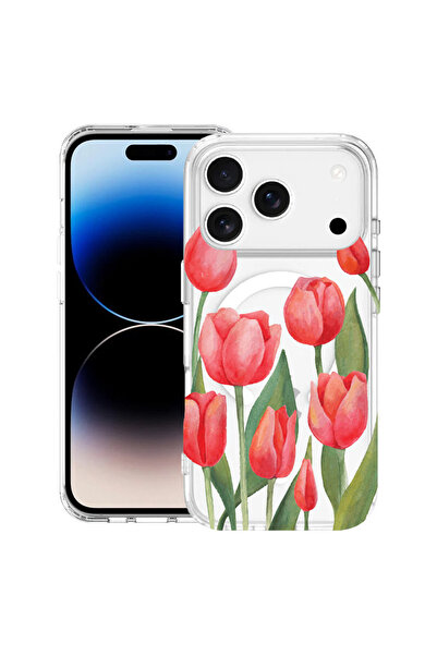 bestcase Carcasă antișoc MagSafe TPU pentru Apple iPhone 17 Pro Max, Lalele r...