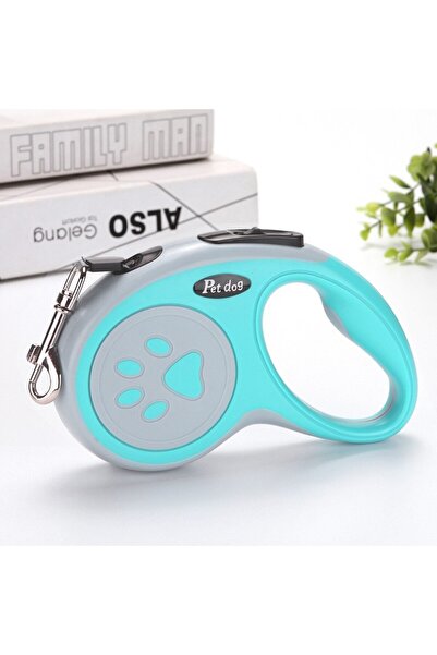 Kiesa Otomatik Geri Çekilebilir Gezdirme Tasması Evcil Hayvan Pati Desenli Uzatma Tasma Şerit İpli Tasma