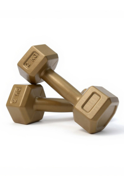 Mocca Style Delüx Altın Renkli Dambıl Seti 2 Kg X 2 Adet