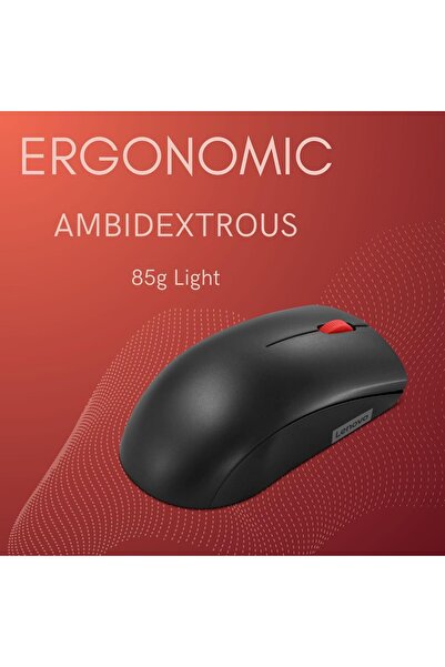 LENOVO 150 Wireless Mouse | 2.4G via USB-A Dongle | LED Optical Sensor | 1000 DPI | Black - [GY51L52