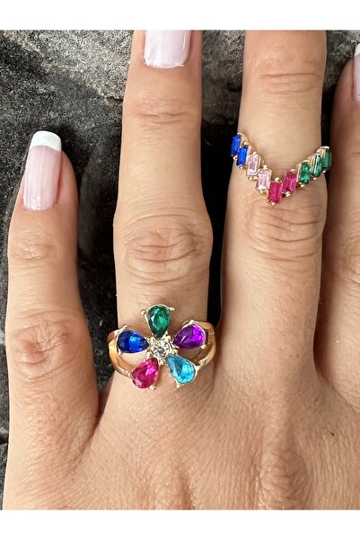 tones official Multi Ring with Colored Stones No. 7-8