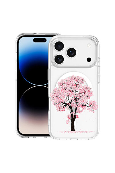 bestcase Carcasă antișoc MagSafe TPU pentru Apple iPhone 17 Pro, flori de cir...