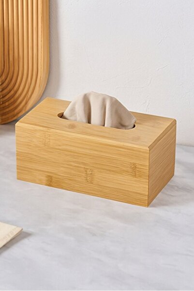 Kiesa Natural Bamboo Napkin Holder Wooden Decorative Napkin Holder Desktop Napkin Holder