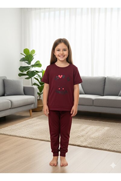 FAMES PİJAMA Children's Burgundy Pajama Set
