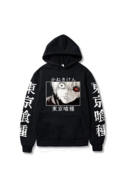 MAGORS سترة رياضية بقلنسوة مطبوعة بتصميم أنمي مانغا طوكيو غوول بثلاث خيوط عال...