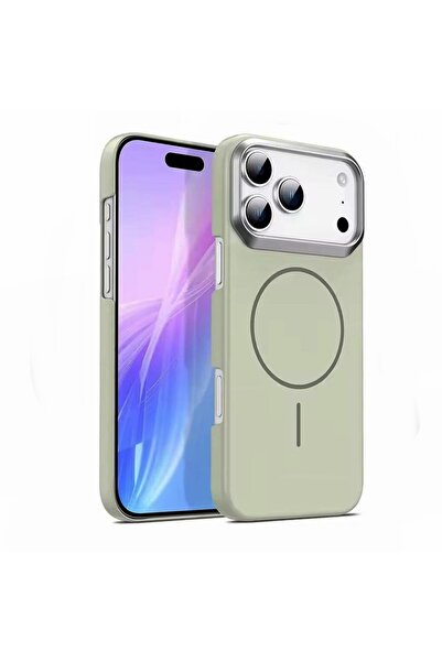 Gpack iPhone 17 Pro uyumlu Kılıf Sert Mika Ultra İnce ALP M-Safe Şarj Özellikli Krem