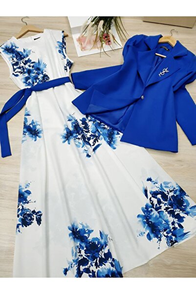 NHMODA Dubai and Creepy Fabric Jacket-Dress Double Set