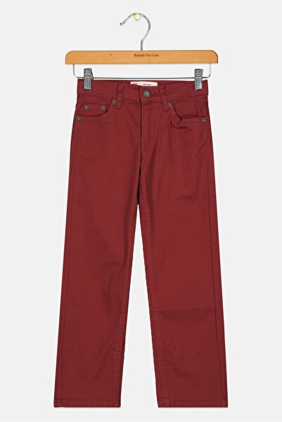Levi's Kids Boy Slim Fit Washed Stretchable Jeans, Maroon