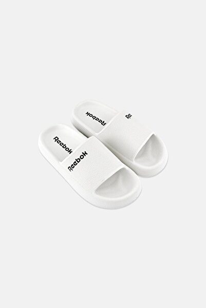 Reebok Kids Boy Brand Logo Slip On Slides, Off White