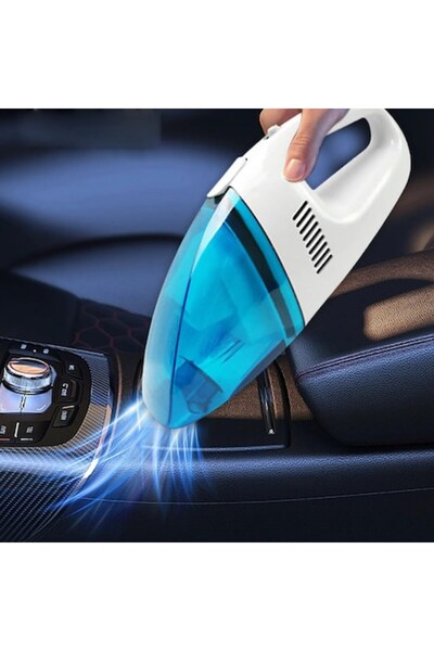 dalimag Mini aspirator auto portabil, albastru, 30x12x14cm, 1 buc, accesorii incluse