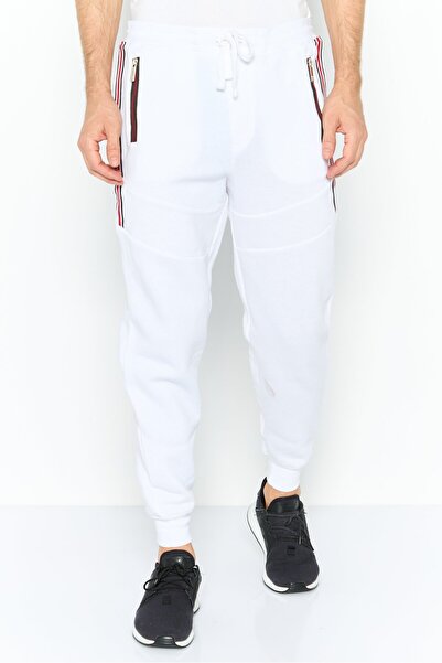 One Point One Men Regular Fit Striped Jogger Pants, White