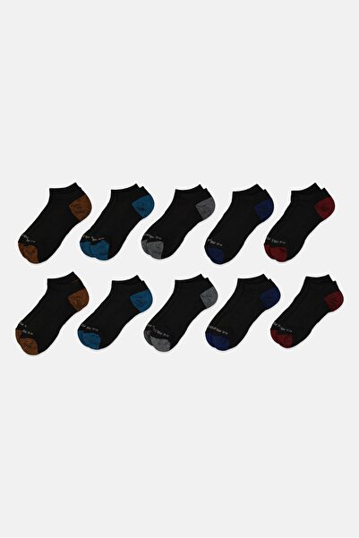 U.S. Polo Assn. Men 10 Pairs Brand Logo Ankle Socks, Multicolor