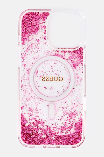 Guess iPhone 16 Pro Max Glittered Magsafe Protective Case, Pink